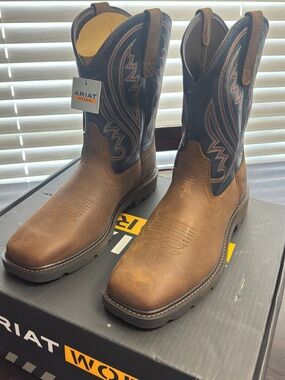 Ariat Brown and Black Western Work Boots